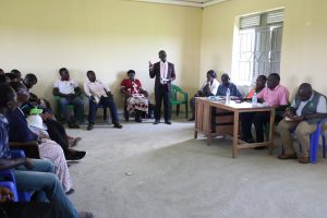 Community sensitization at Rwamabale S.C